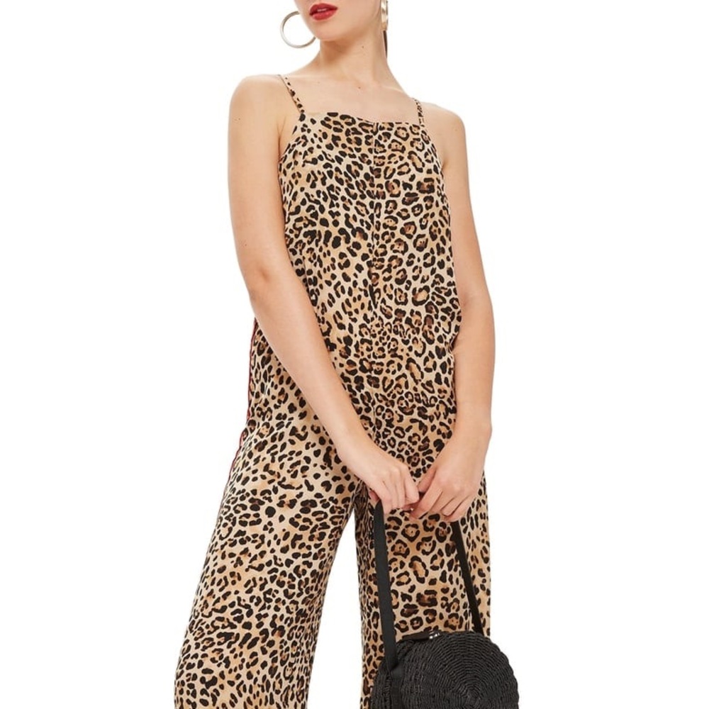 Topshop  Leopard Print Jumpsuit Size 6 US